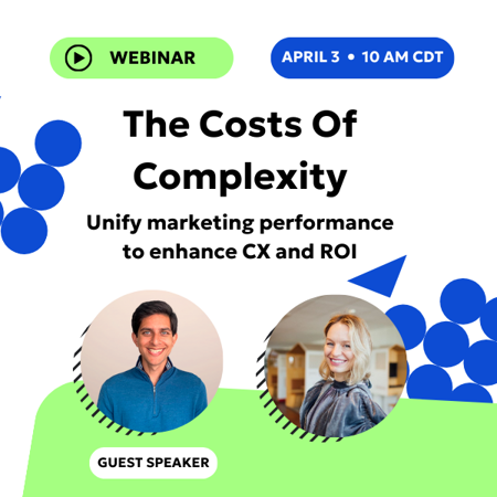 The Costs of Complexity unify marketing performance to enhance CA and ROI webinar April 3, 2025 at 10 CST with Nikhil Lai, Senior Analyst at Forrester and Izabela Misiorny, Head of Solutions Marketing & Evangelism at Siteimprove.