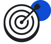 Dartboard with arrow in the bullseye with blue circle