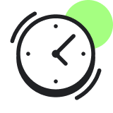 Clock with green circle